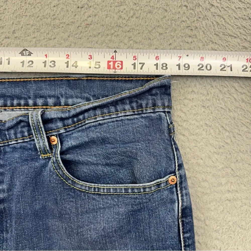 Levis 505 Jeans Mens 38x34 Blue Straight Medium Wash Distressed Casual‎ 36x32*